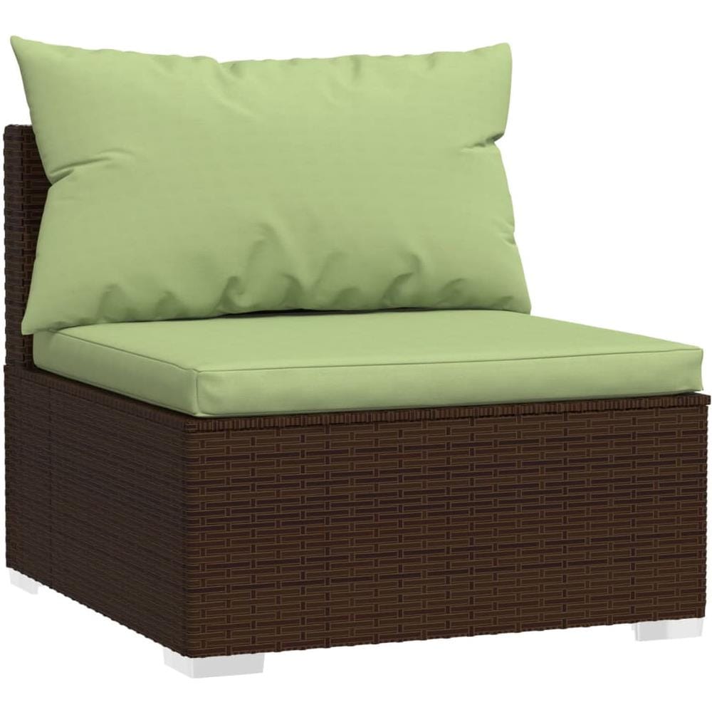 Set Divani Da Giardino 6 Pz Con Cuscini In Polyrattan Marrone - Foto 9