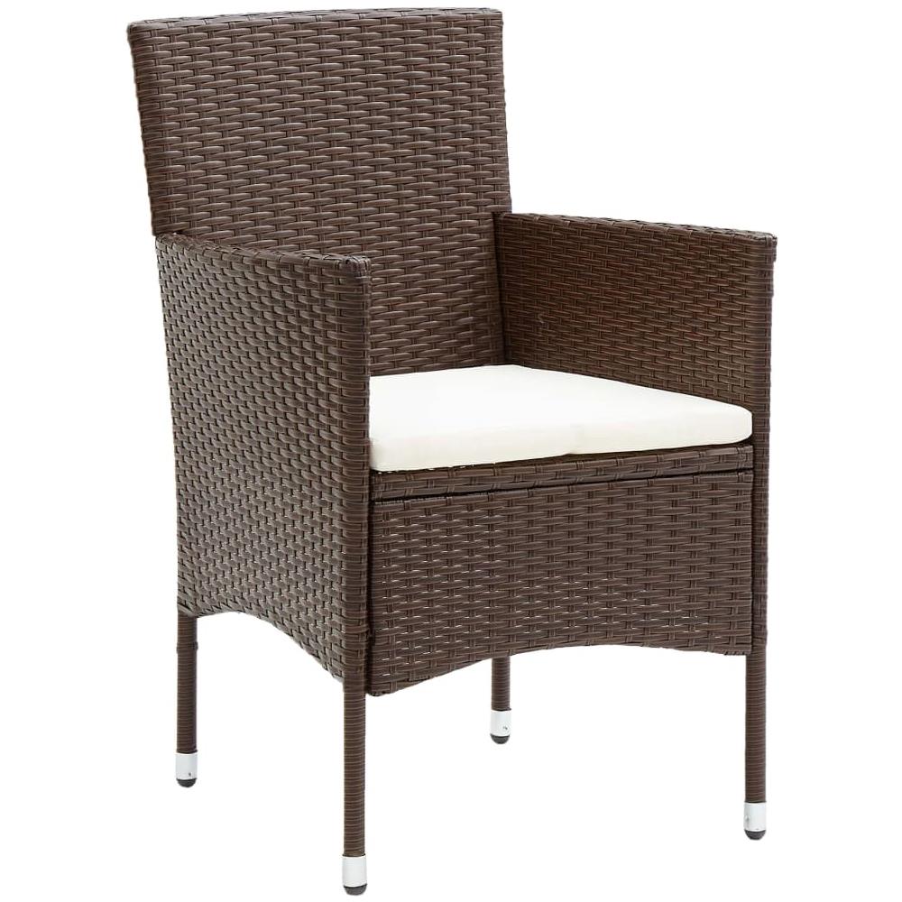 Set Da Pranzo Per Giardino 5 Pz In Polyrattan Marrone - Foto 2
