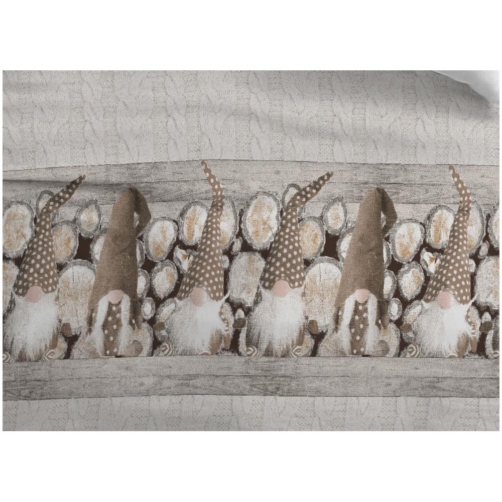 Copripiumino Sacco Piumone Cotone Flanella Pensieri Delicati Disegno Gnomi Elfi Matrimoniale Beige - Foto 7