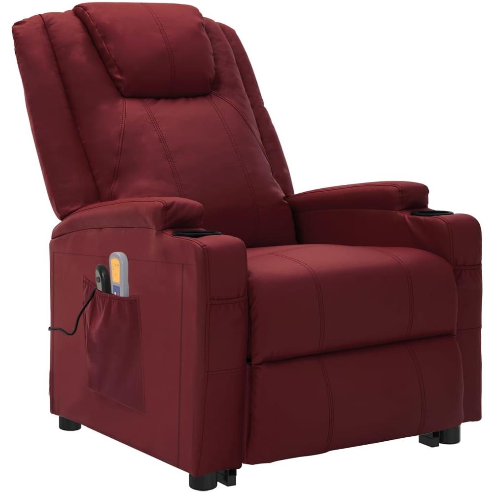 Poltrona Alzapersona Rosso Vino Similpelle - Foto 2