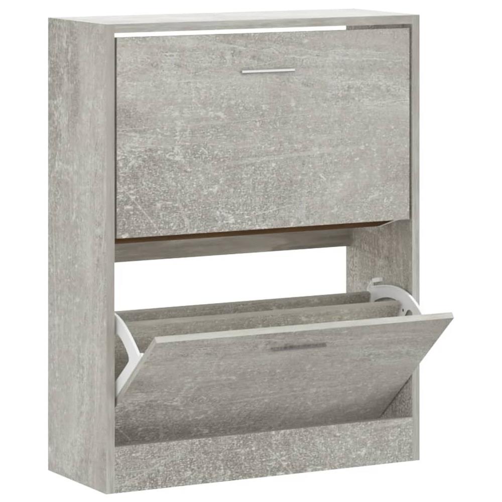 Scarpiera Grigio Cemento 63x24x81 Cm In Legno Multistrato - Foto 2