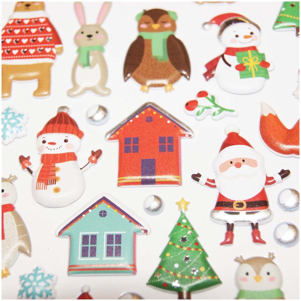 Scena Di Decorazione - Adesivi 3d In Schiuma Animali Di Natale - Foto 1