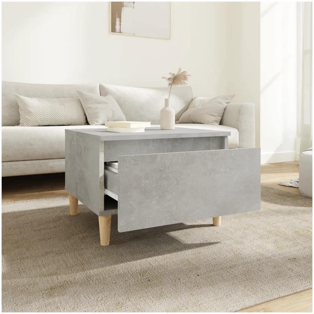 Tavolino Grigio Cemento 50x46x35 Cm In Legno Multistrato - Foto 3