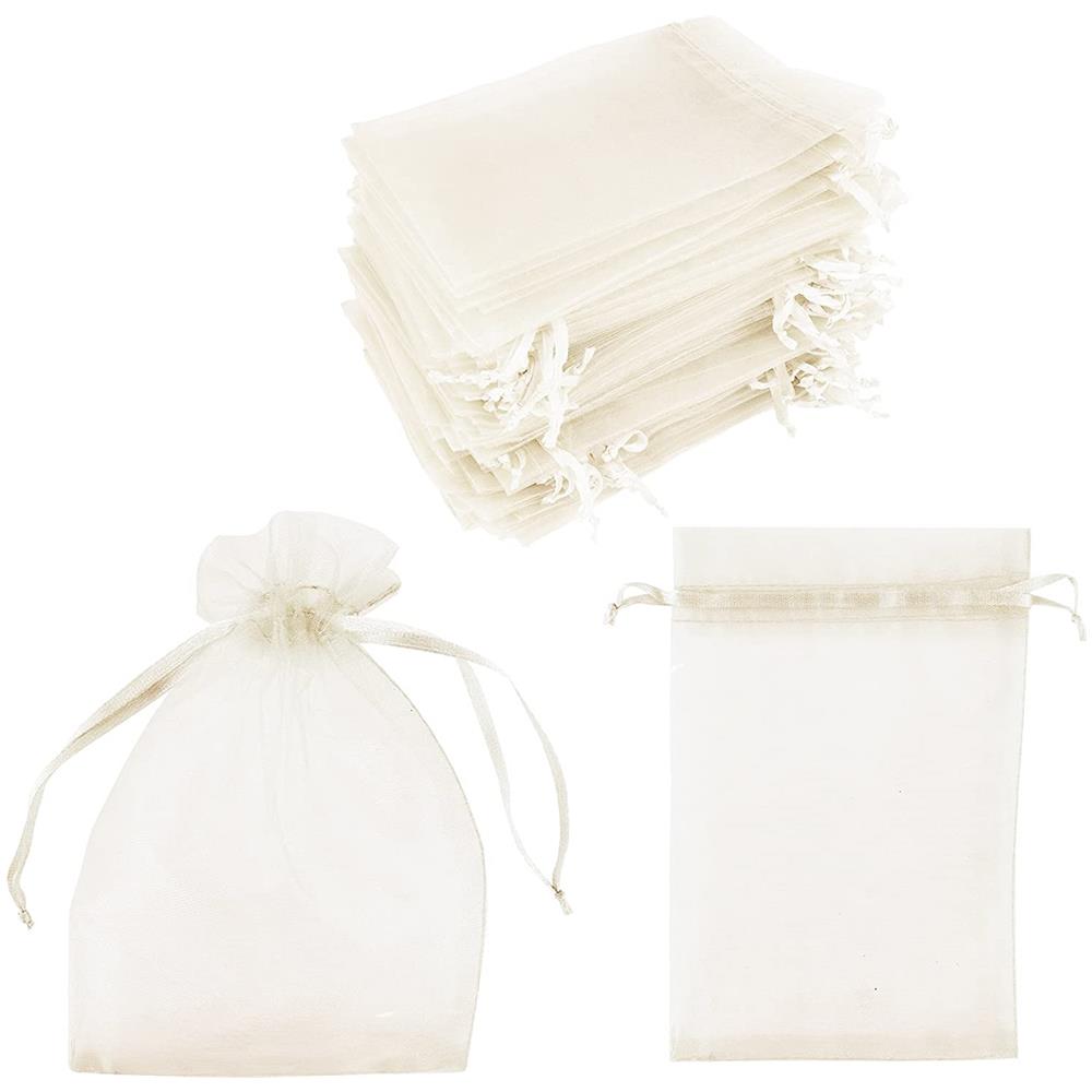 Sacchetti In Organza, Confezione Da 100 Creme - Foto 1