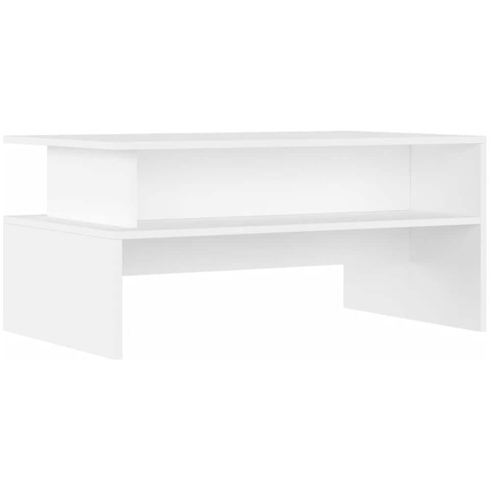 Tavolino Da Salotto Bianco 90x55x42,5 Cm In Legno Multistrato - Foto 2