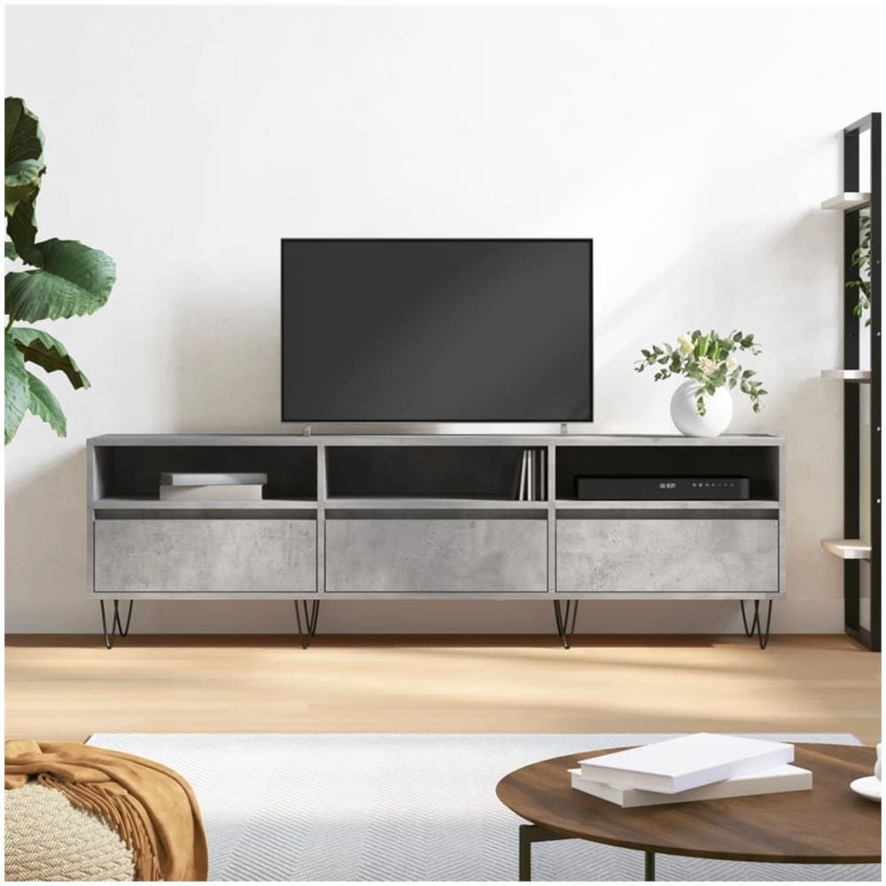 Mobile Tv Grigio Cemento 150x30x44,5 Cm Legno Multistrato - Foto 1