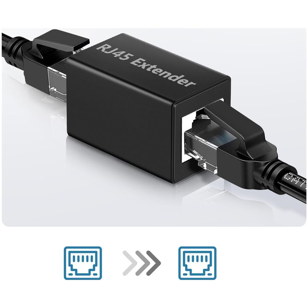 Adattatore Di Estensione Ethernet Accoppiatore Rj45 Design Compatto Nero - Foto 2