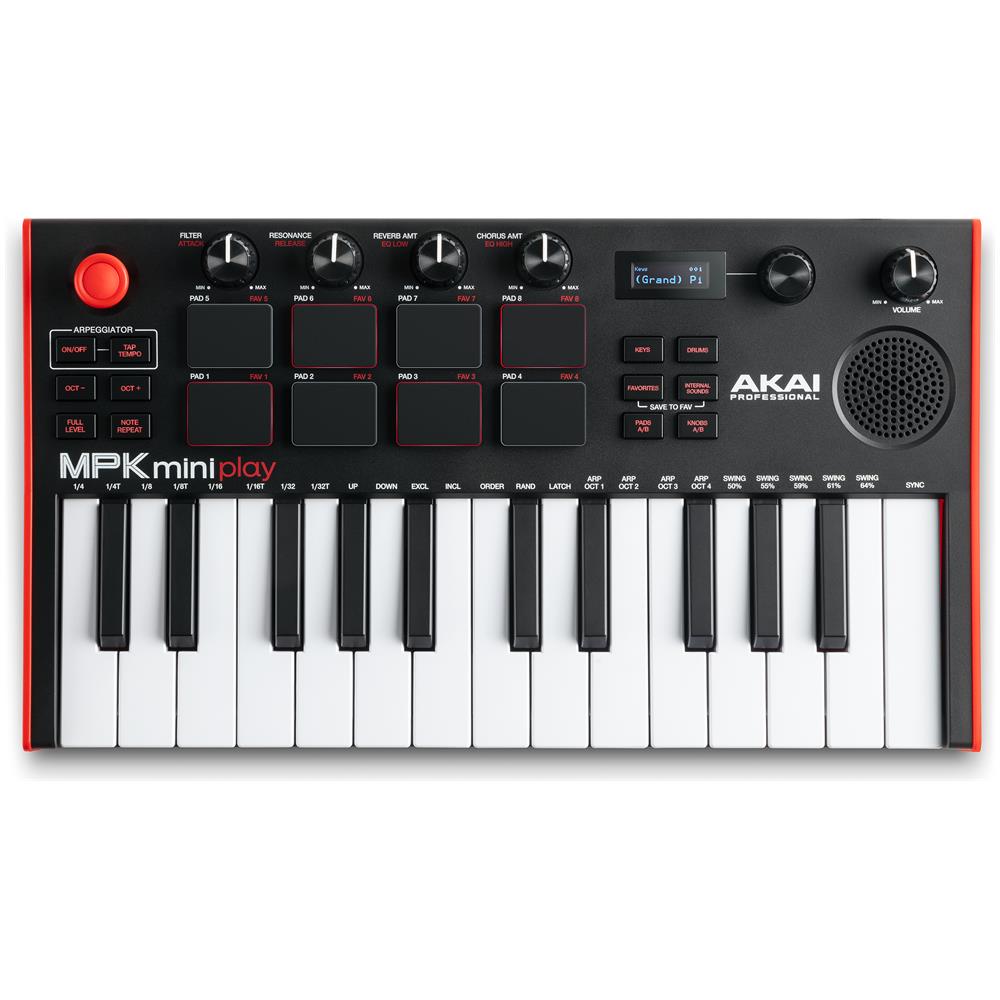 MPK Mini Play Mk3 tastiera MIDI 25 chiavi USB Nero, Rosso - Foto 1