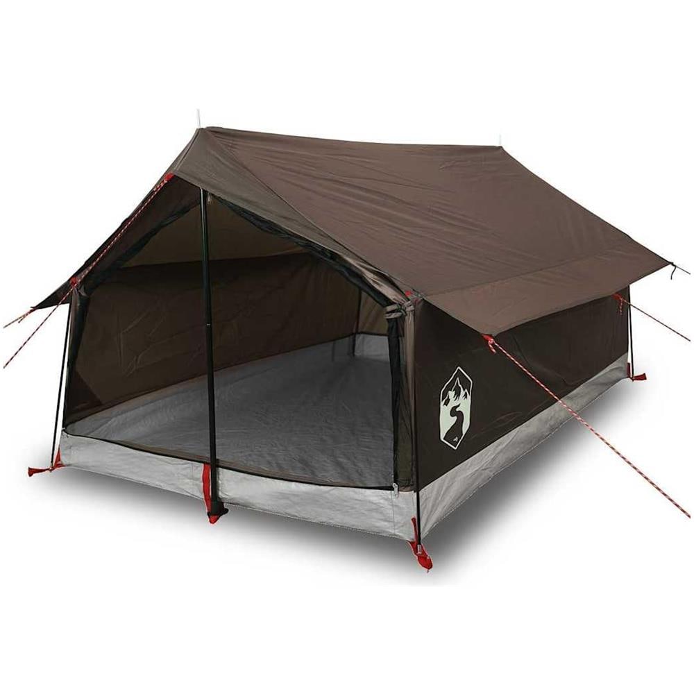 Tenda da Campeggio per 2 Persone Marrone Impermeabile - Foto 1