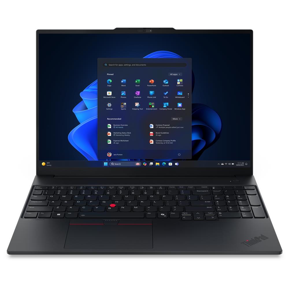 ThinkPad E16 Gen 3 (AMD) AMD Ryzen™ 5 220 Computer portatile 40,6 cm (16") WUXGA 16 GB DDR5-SDRAM 512 GB SSD Wi-Fi 6E (802.11ax) Windows 11 Pro Italiano Nero - Foto 1