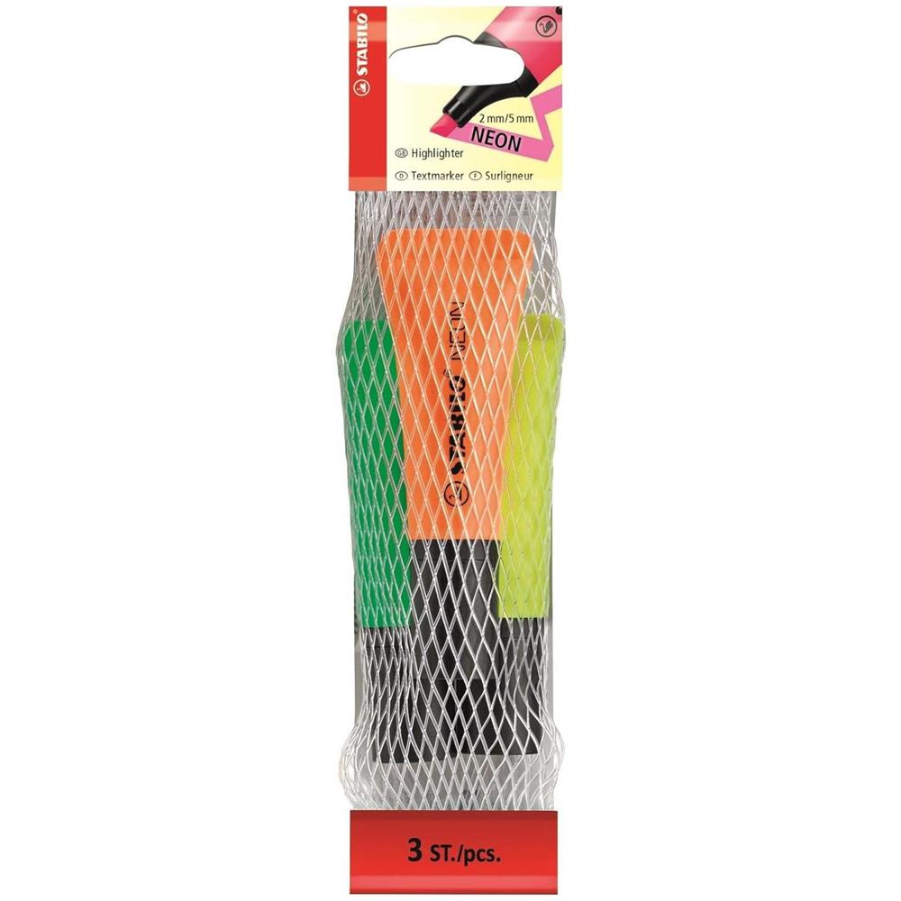 NEON - Evidenziatore - Retina da 3 - Giallo /Verde /Arancio - Foto 1