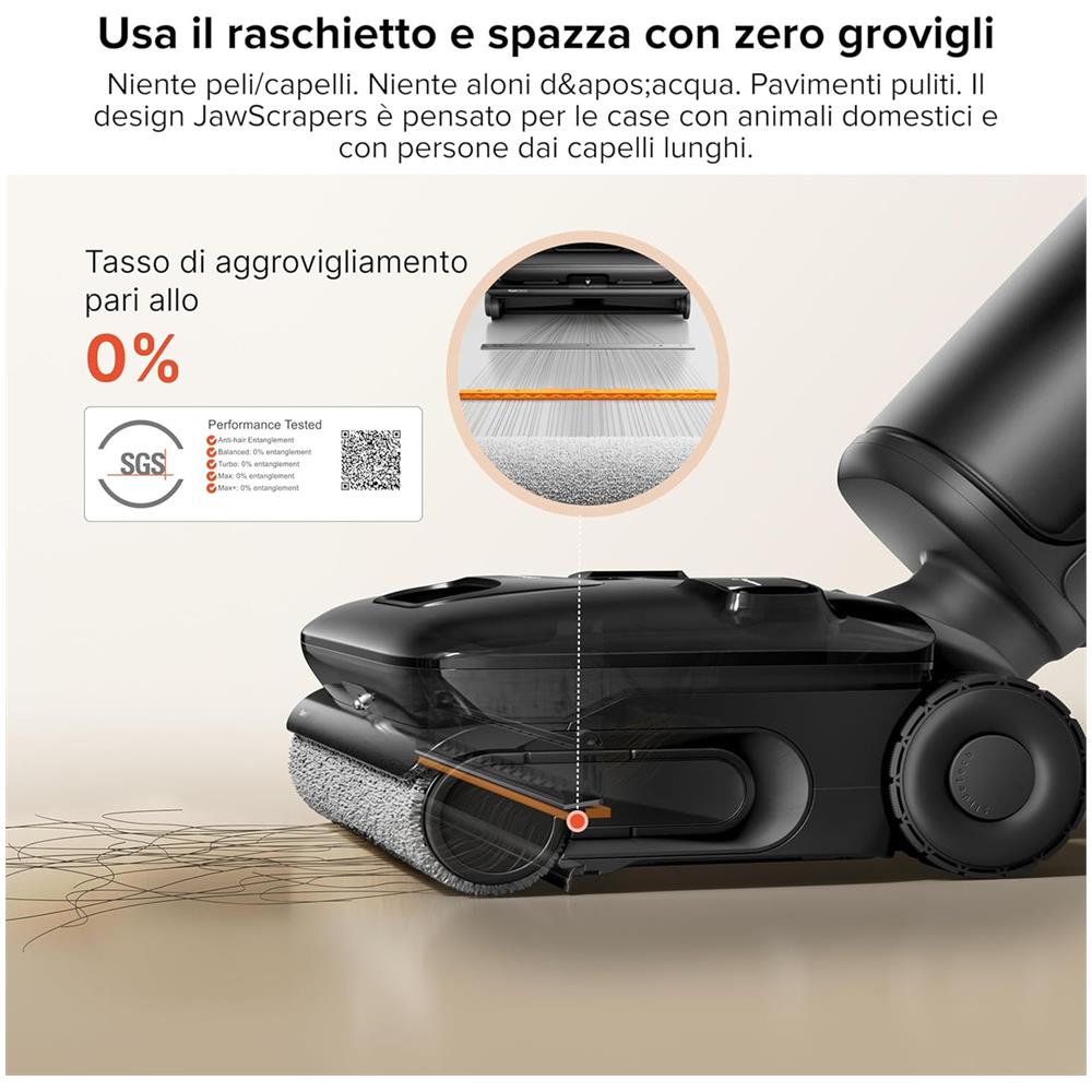 F25 Ace Pro Aspirapolvere Lavapavimenti Senza Fili, Tecnologia Jetfoaming, Rullo Anti-groviglio, Autopulizia Ad Acqua Calda E Asciugatura, Design Piatto 180°, Aspirazione 25000pa, Autonomia 60 Min - Foto 2