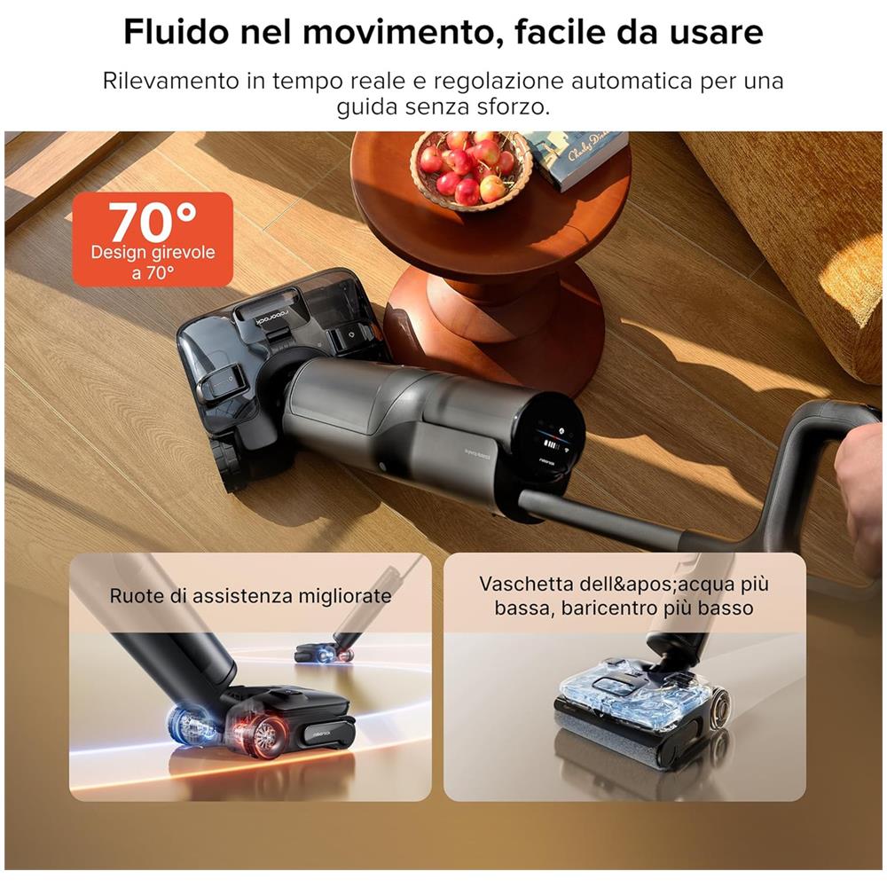F25 Ace Pro Aspirapolvere Lavapavimenti Senza Fili, Tecnologia Jetfoaming, Rullo Anti-groviglio, Autopulizia Ad Acqua Calda E Asciugatura, Design Piatto 180°, Aspirazione 25000pa, Autonomia 60 Min - Foto 2