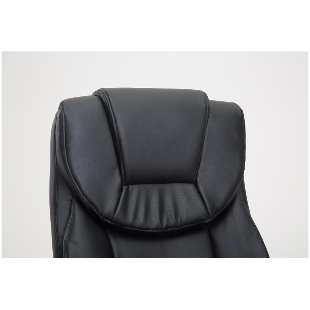 Sedia da Ufficio XL Texas V2, in Similpelle, Sedia presidenziale, meccanismo di Oscillazione, Super Imbottita, Max capacità di carico 180 kg, Girevole, con braccioli, Alto Schienale Nero - Foto 5