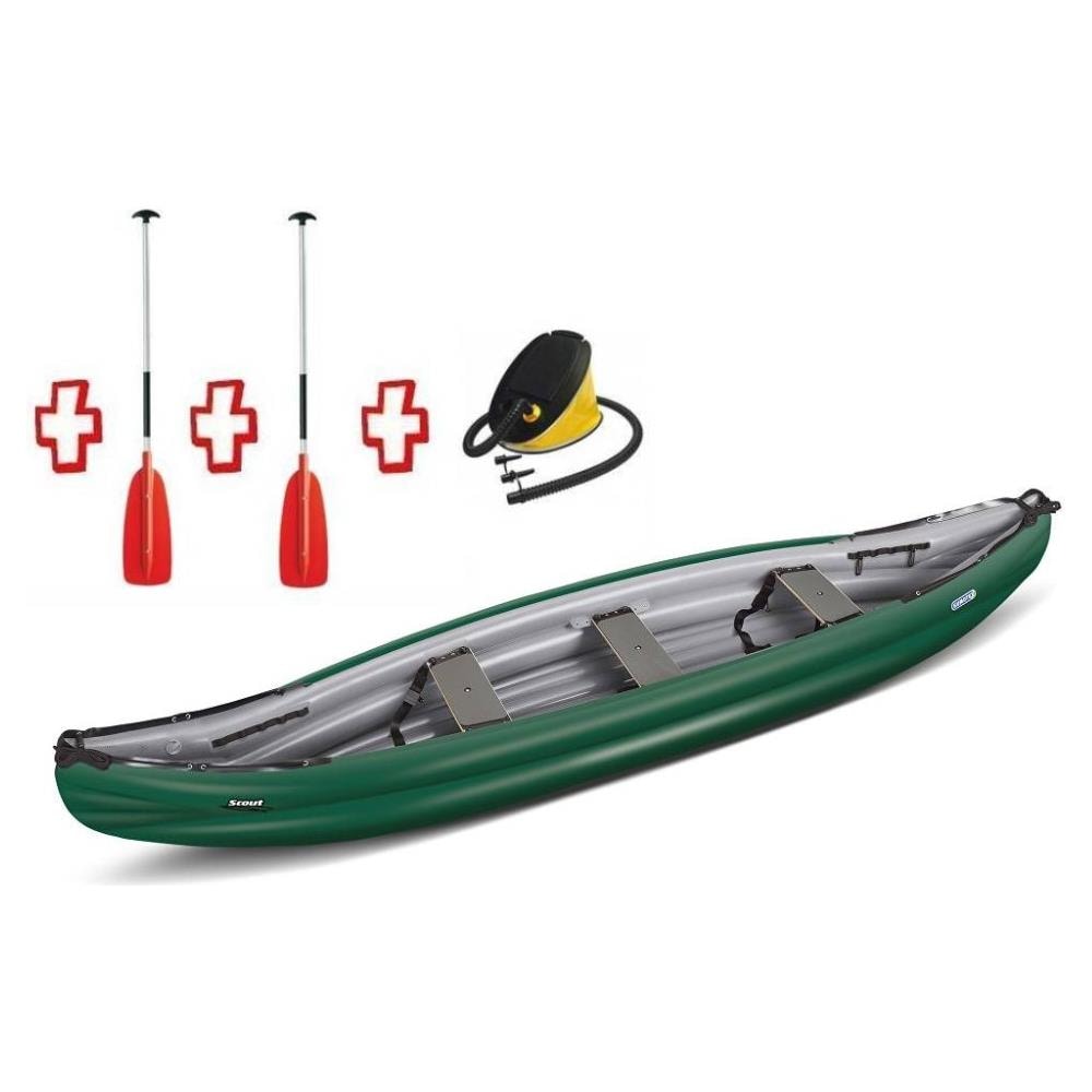 Canoa Gonfiabile Scout Verde 044667-g (13/11c) + 2 Remi + Pompa - Foto 2
