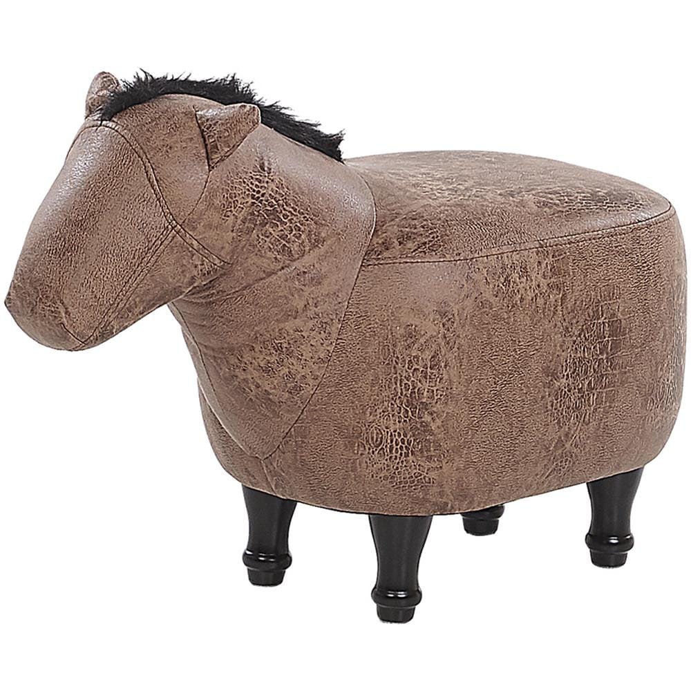Pouf Animaletto In Tessuto Marrone Horse - Foto 1
