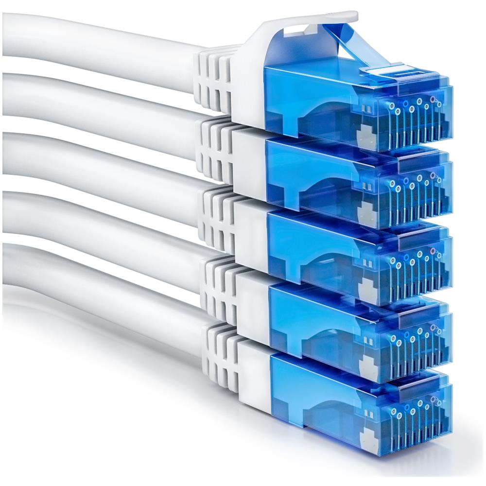 10x 0.25m (082 Ft.) Cat6 Network Cable Set - U-utp Rj45 Cat6 Lan Patch Cavo Cavo Ethernet Dsl Switch Router Modem Ripetitore Patch Panel - Bianco - Foto 1