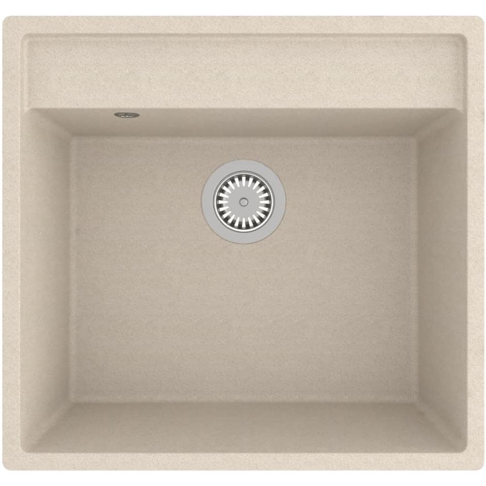 Lavello da Cucina con Foro Troppopieno Beige in Granito - Foto 1
