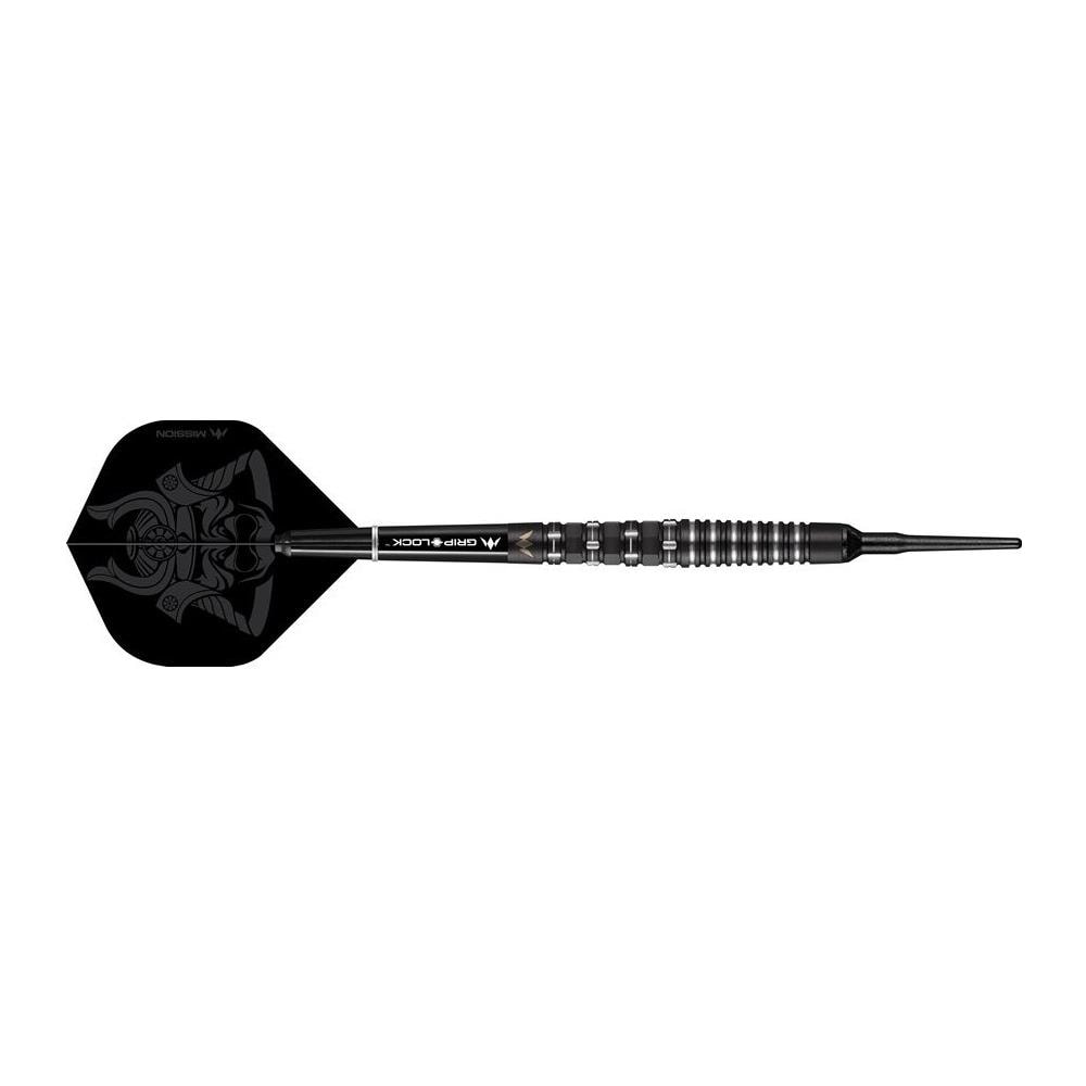Mission Kuro Black M3 Softdarts – 95% Wolfram, 22 Gramm, Mit Soft Tips, Schäften & Flights