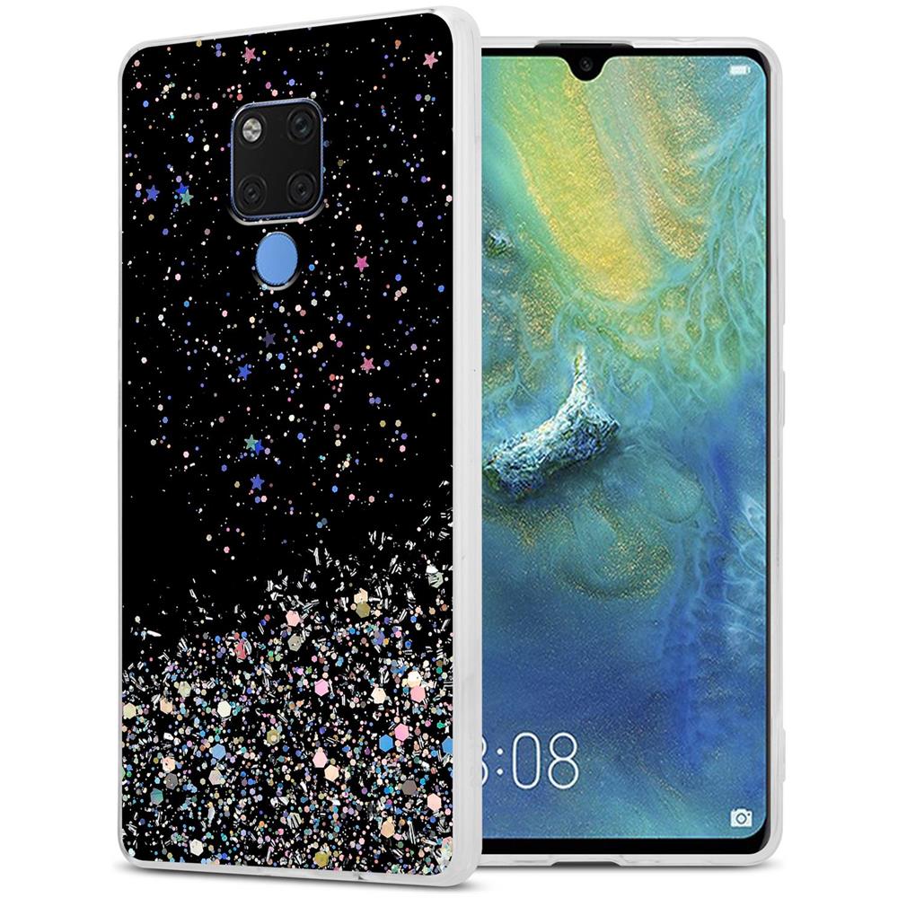 Custodia Compatibile Con Huawei Mate 20 In Nero Con Glitter - Coperchio Protettivo In Silicone Tpu Flessibile Con Glitter Scintillanti - Foto 1