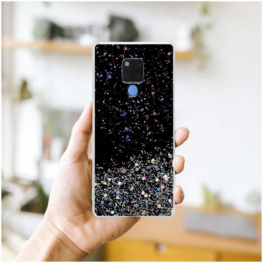 Custodia Compatibile Con Huawei Mate 20 In Nero Con Glitter - Coperchio Protettivo In Silicone Tpu Flessibile Con Glitter Scintillanti - Foto 8