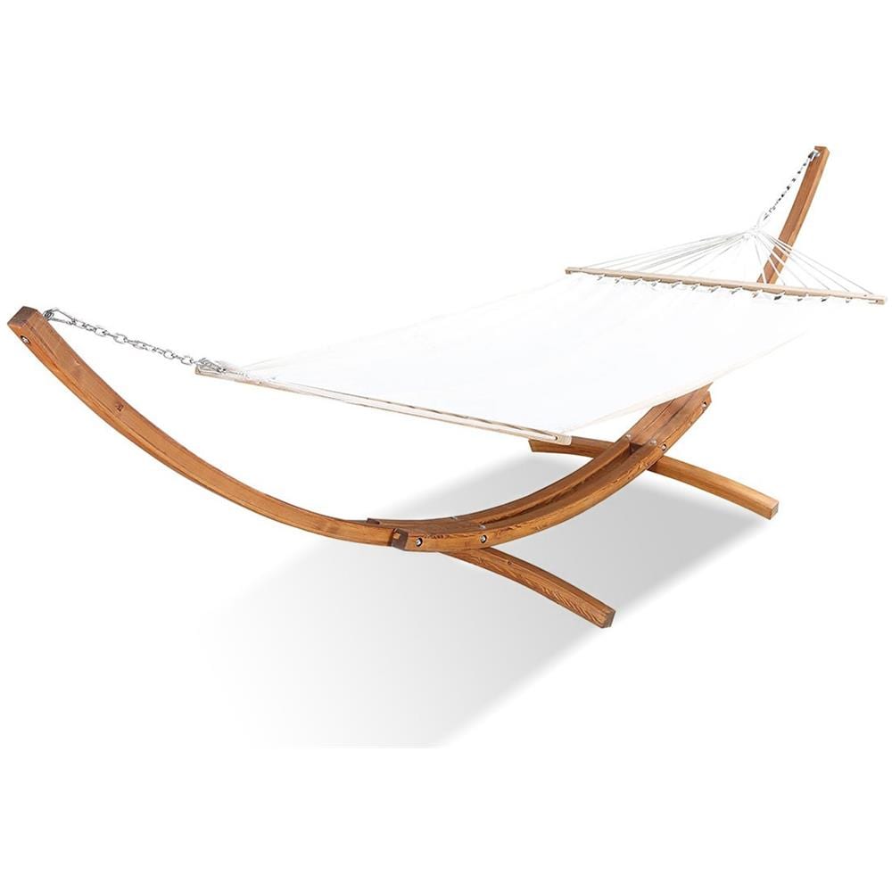 Lagoa Amaca Con Supporto In Legno Tela Di Cotone Ecru 3,15 M 1 Persona - Foto 1