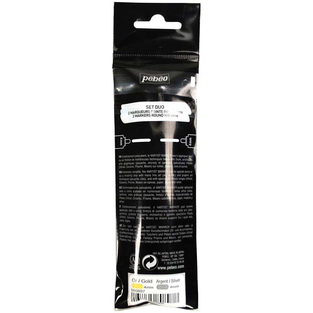 Coppia Di Pennarelli A Base Di Olio Da 4 Mm - Bianco E Nero - Foto 1