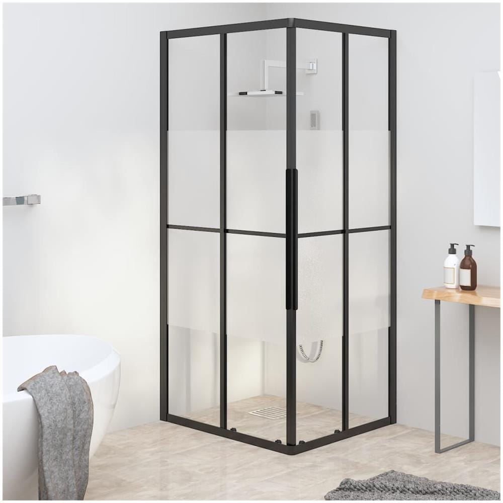 Cabina Doccia Esg Semi Smerigliato 90x70x180 Cm Nera - Foto 1