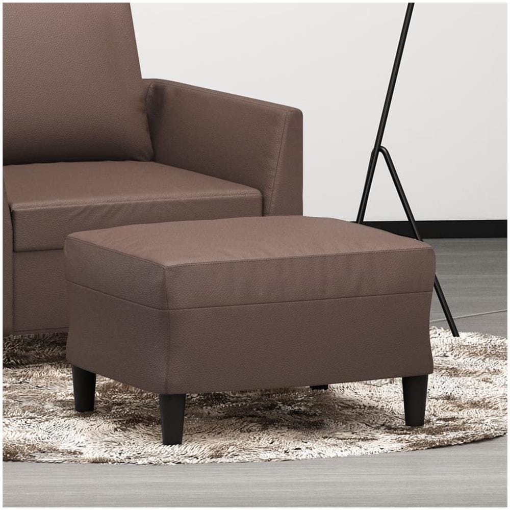 Poggiapiedi Marrone 60x50x41 Cm In Similpelle - Foto 1