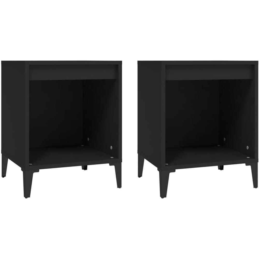Comodini 2 Pz Nero 40x35x50 Cm - Foto 2