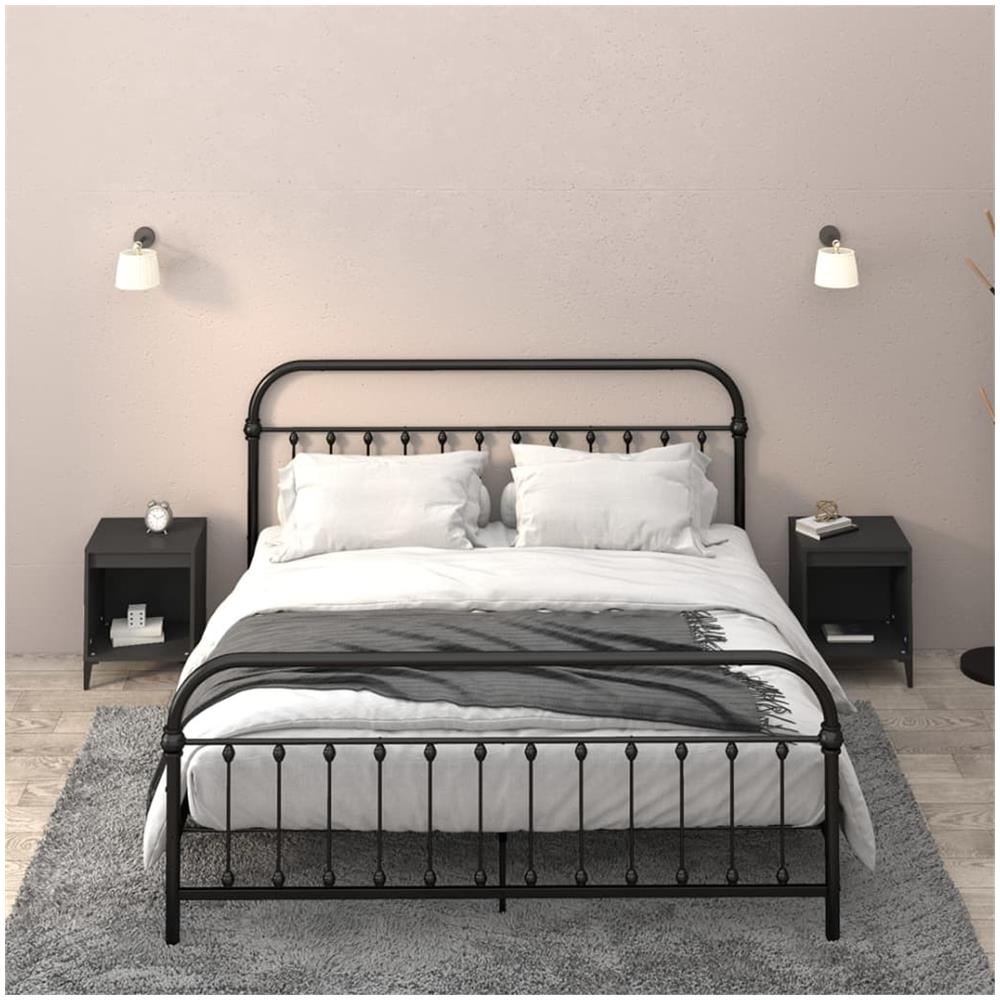 Comodini 2 Pz Nero 40x35x50 Cm - Foto 1