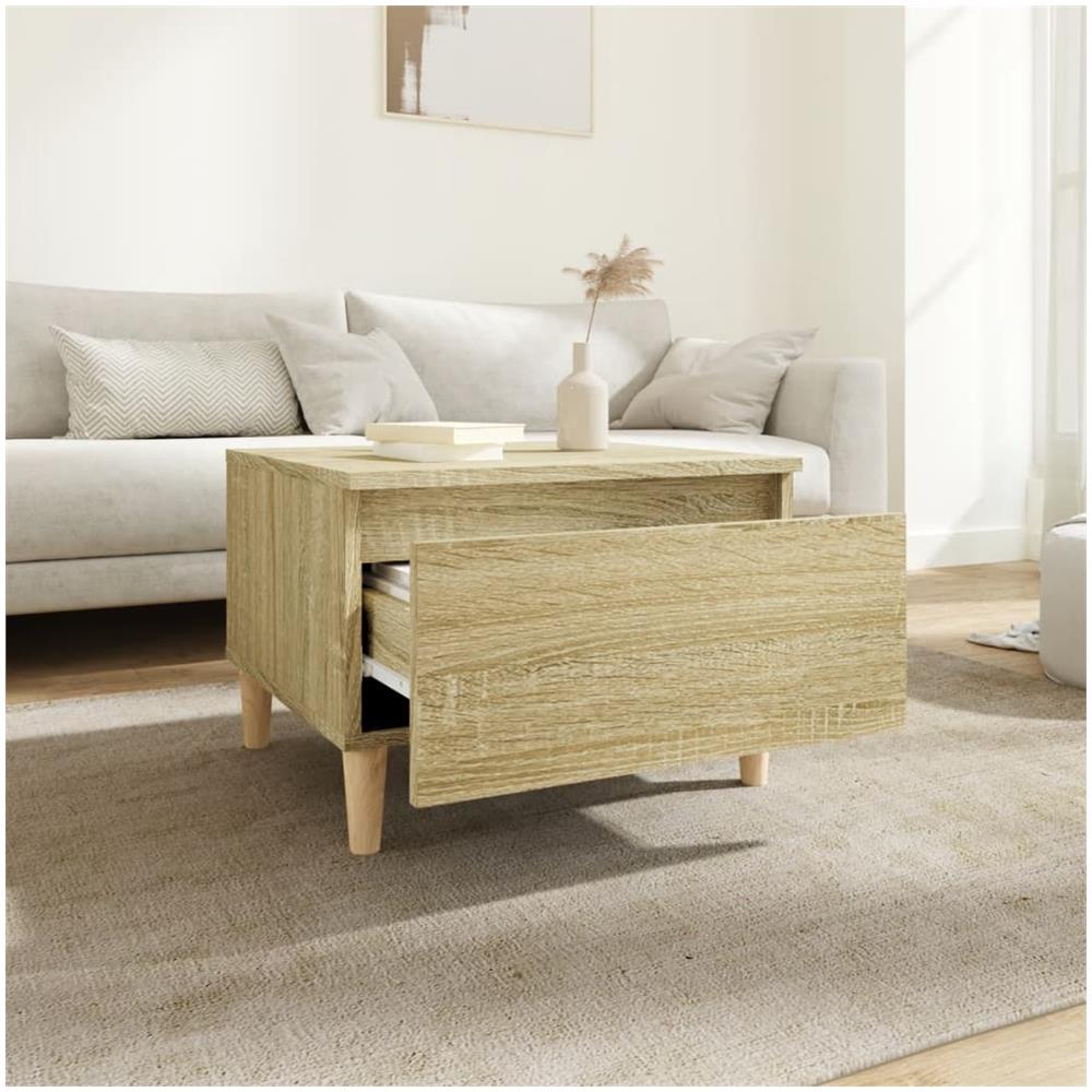 Tavolino Rovere Sonoma 50x46x35 Cm In Legno Multistrato - Foto 3
