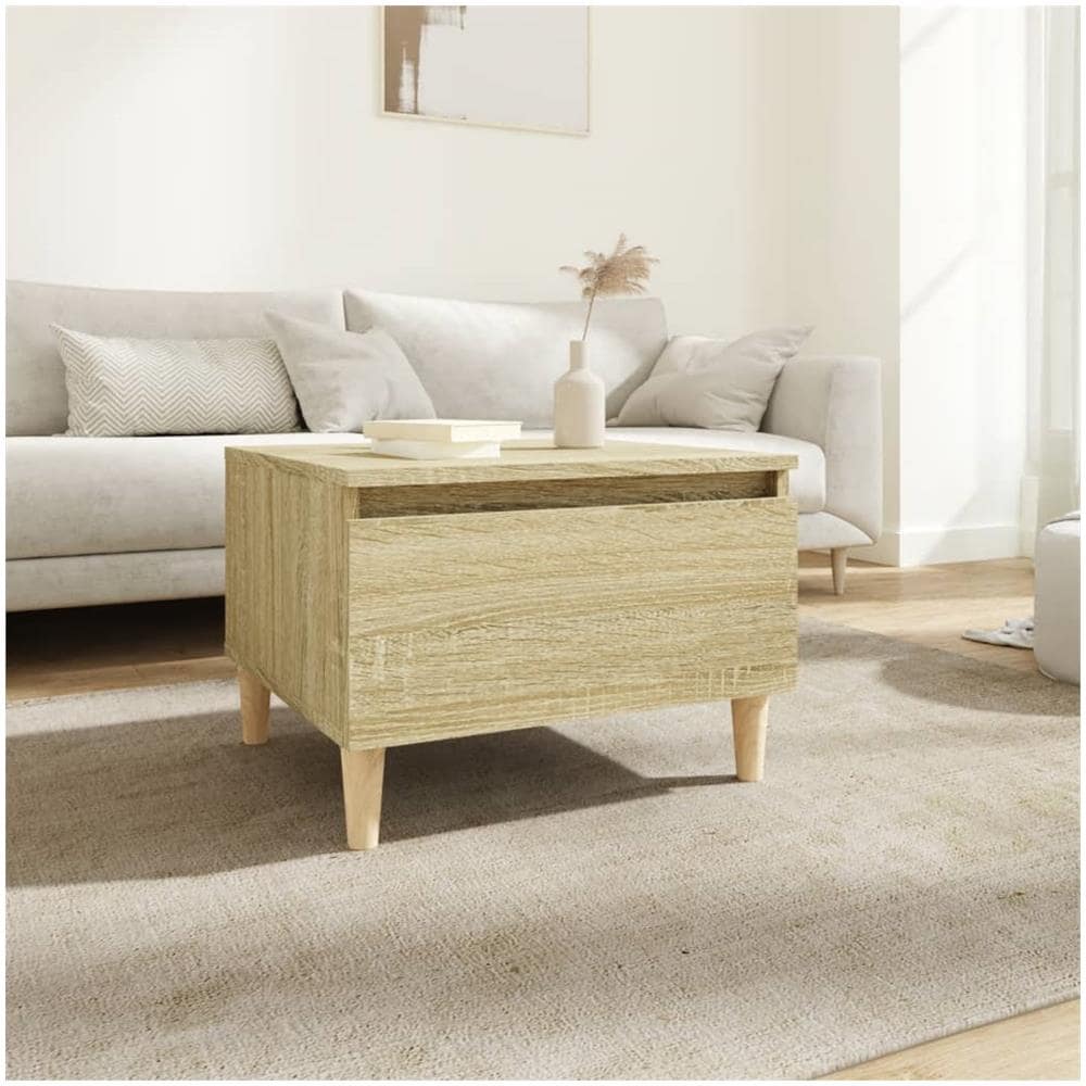 Tavolino Rovere Sonoma 50x46x35 Cm In Legno Multistrato - Foto 1