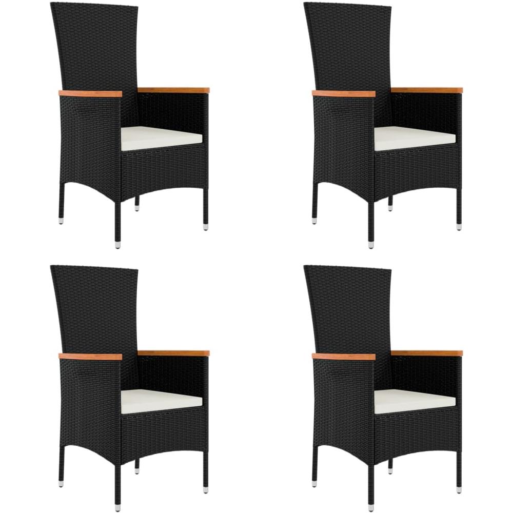 Sedie Da Giardino Con Cuscini 4 Pz In Polyrattan Nere - Foto 2