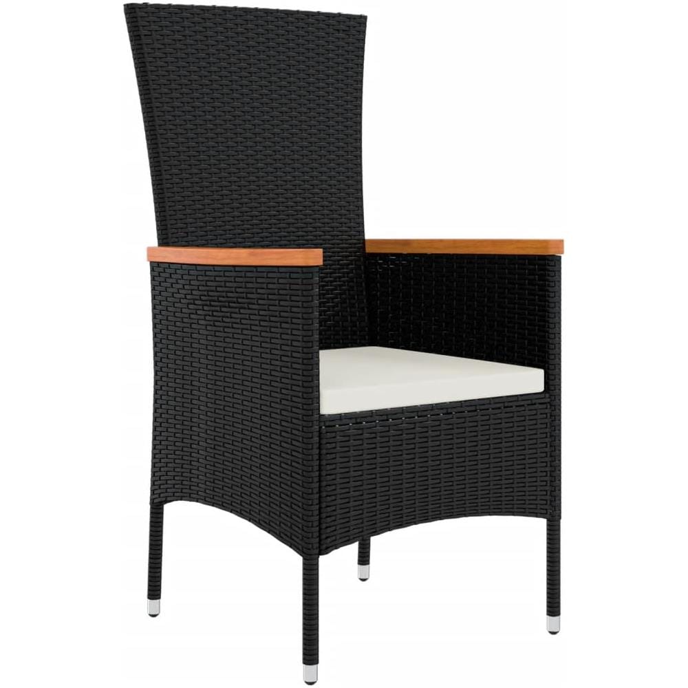 Sedie Da Giardino Con Cuscini 4 Pz In Polyrattan Nere - Foto 3