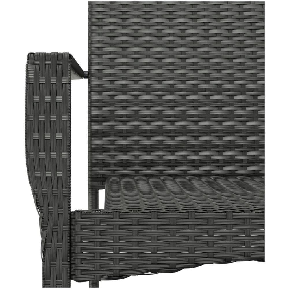 Set Da Pranzo Da Giardino 5 Pz Nero Con Cuscini In Polyrattan - Foto 2