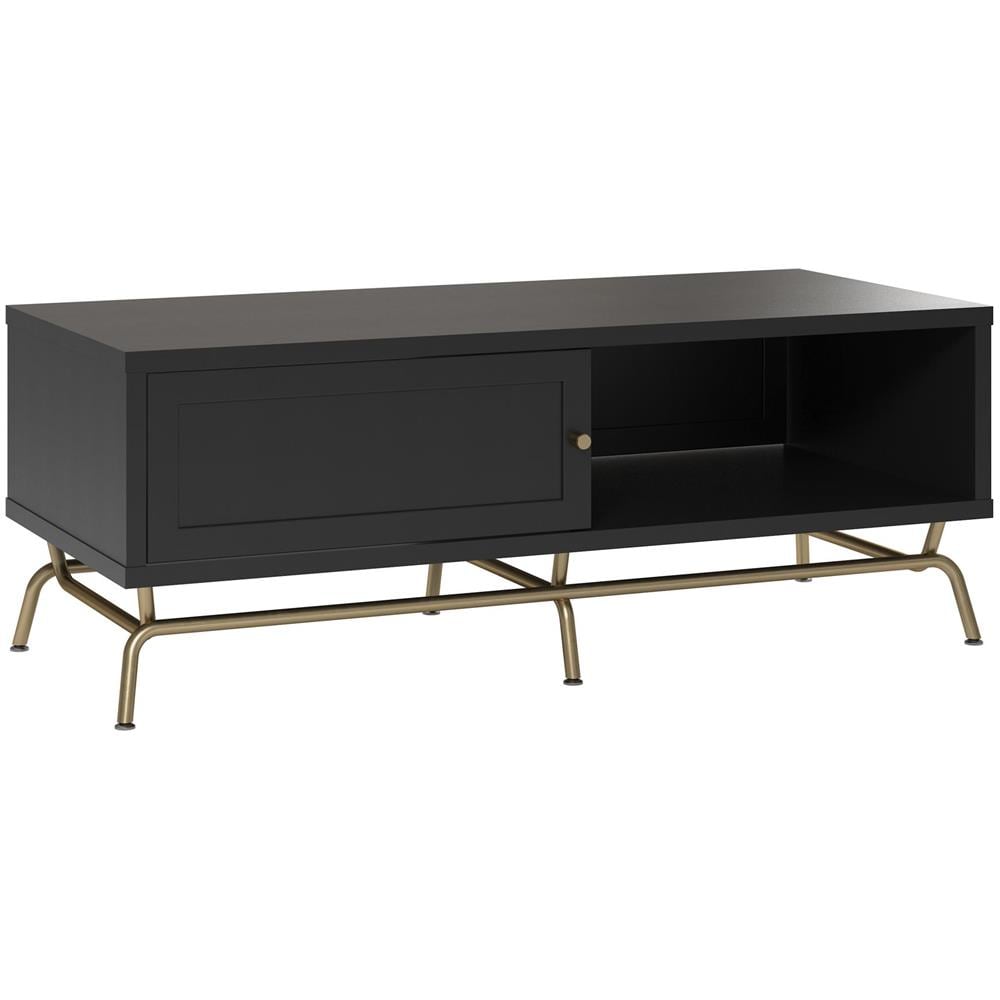 Nova Tavolino Con Anta Scorrevole In Mdf Nero - Foto 2