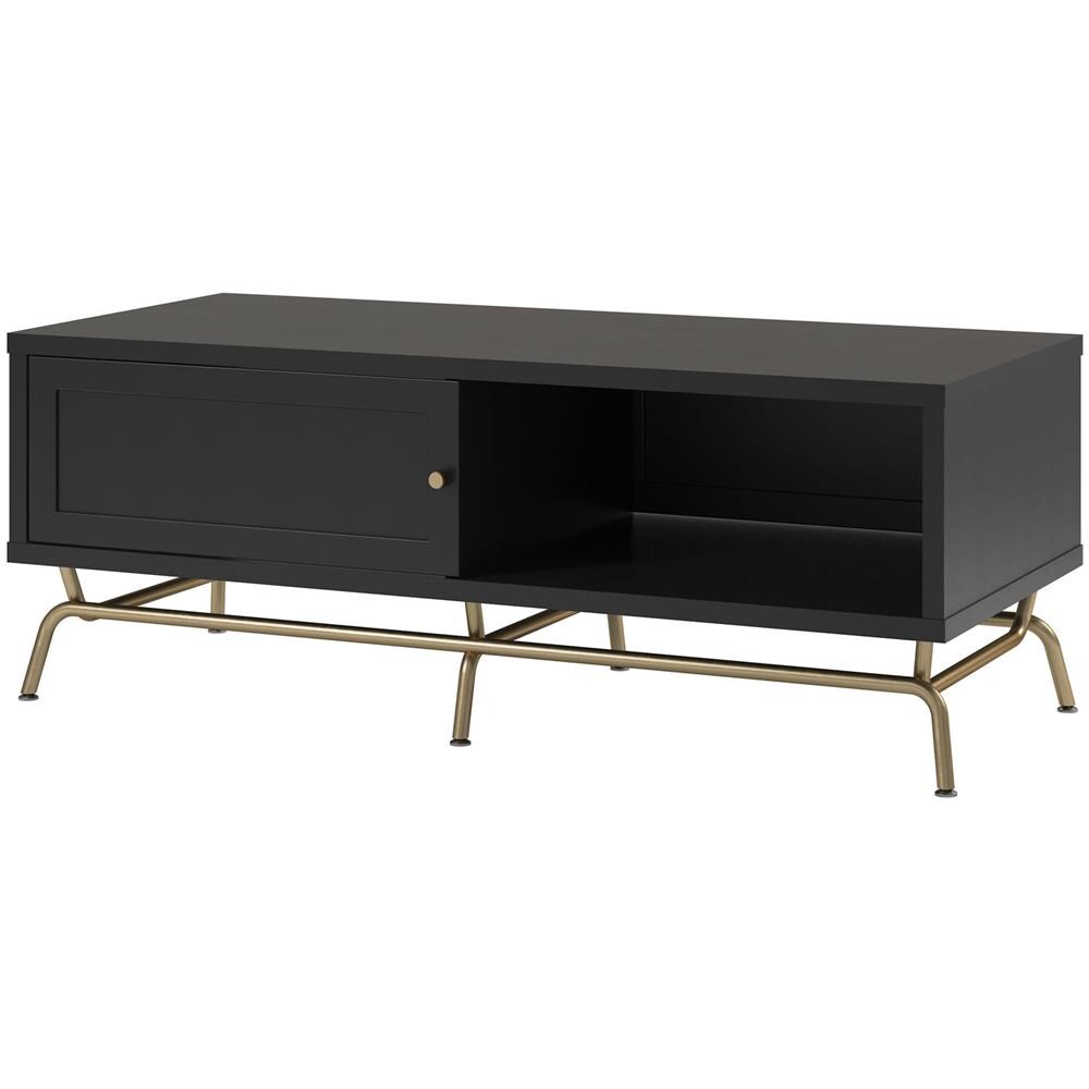Nova Tavolino Con Anta Scorrevole In Mdf Nero - Foto 1