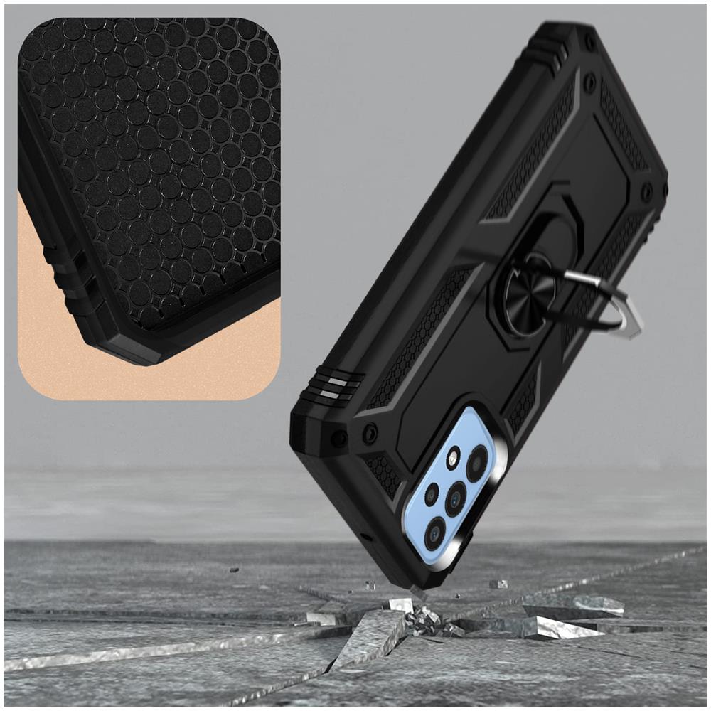 Cover Per Samsung Galaxy A23 5g E M23 Anello Magnetico Serie Armorgrip Rossa - Foto 2