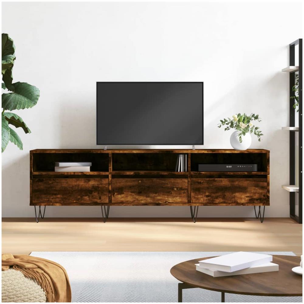 Mobile Porta Tv Rovere Fumo 150x30x44,5 Cm In Legno Multistrato - Foto 1