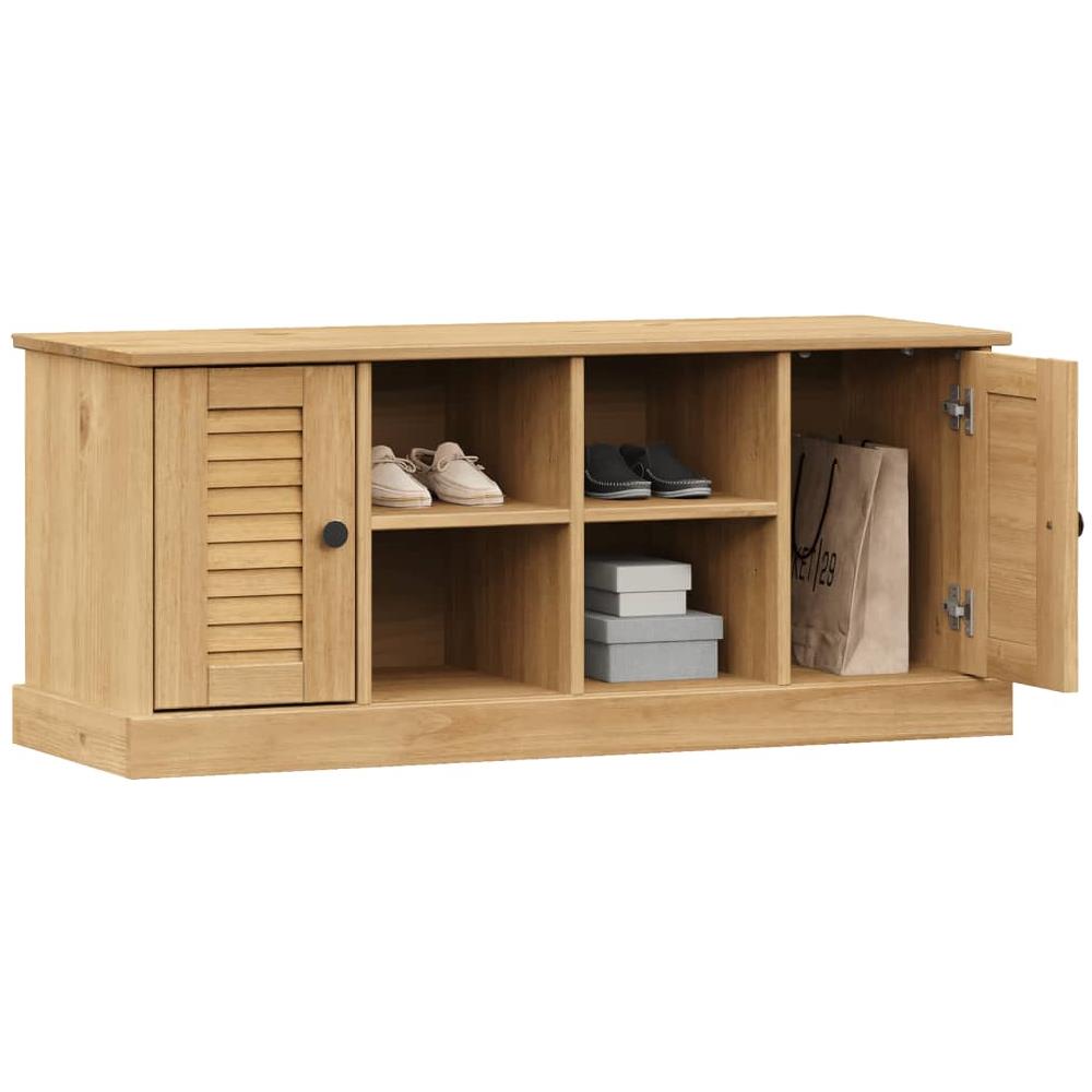 Panca Porta Scarpe Vigo 106x35x40 Cm In Legno Massello Di Pino - Foto 3