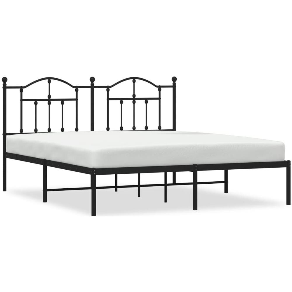 Giroletto Con Testiera In Metallo Nero 183x213 Cm - Foto 2