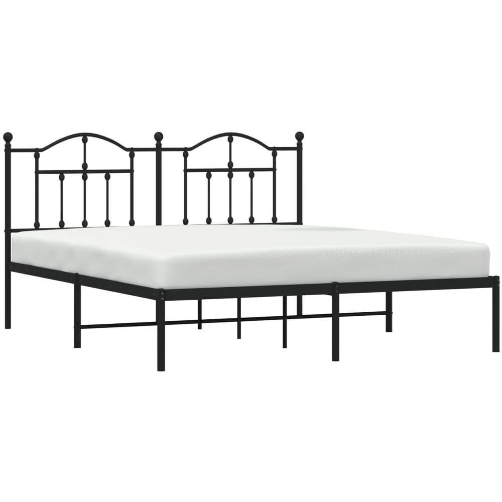 Giroletto Con Testiera In Metallo Nero 183x213 Cm - Foto 3