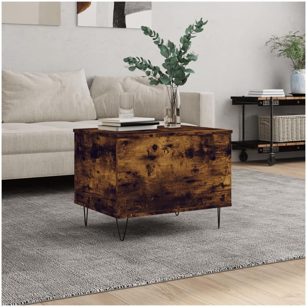 Tavolino Da Salotto Rovere Fumo 60x44,5x45 Cm Legno Multistrato - Foto 1