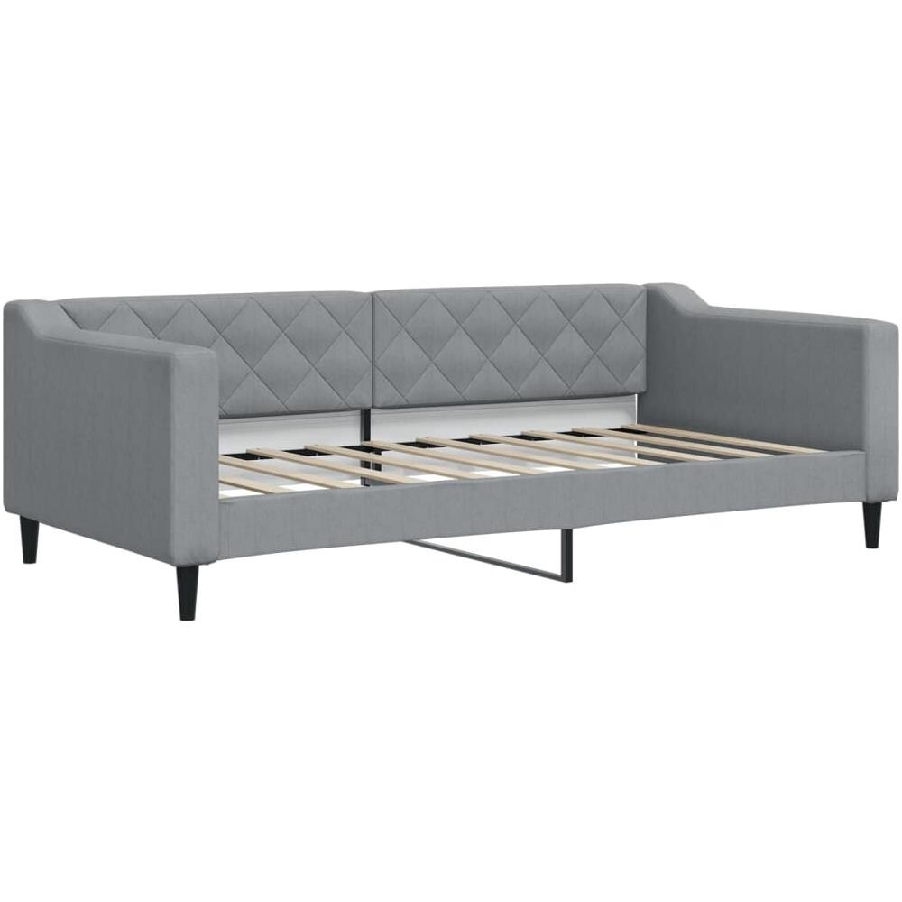 Letto Da Giorno Grigio Chiaro 90x190 Cm In Tessuto - Foto 1