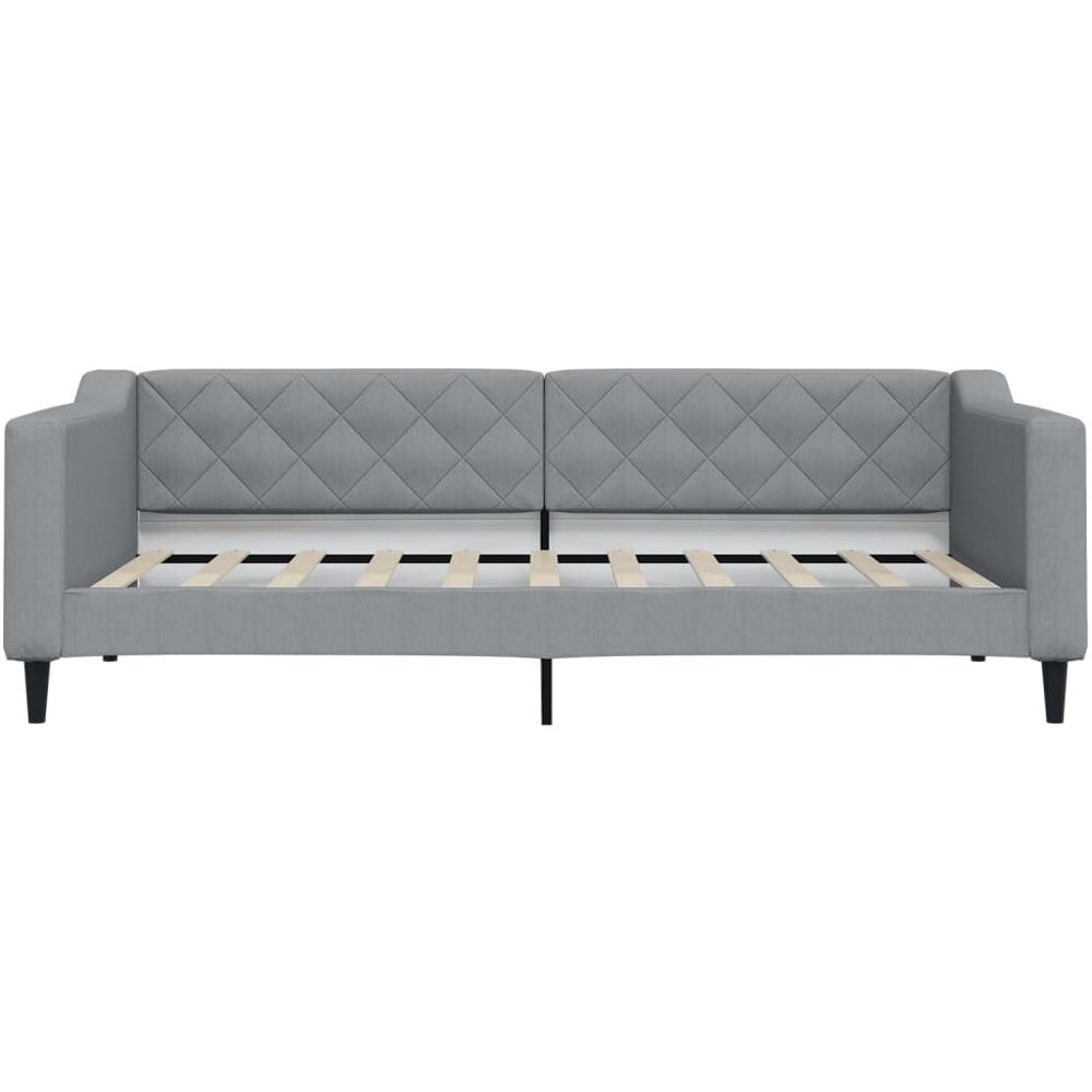 Letto Da Giorno Grigio Chiaro 90x190 Cm In Tessuto - Foto 2