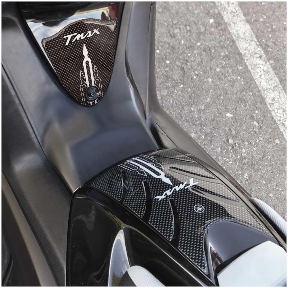 Kit Adesivi In Resina 3D Compatibile T Max Protezione Yamaha Tmax 500 2008-2011 Carbonio-Bianco - Foto 2