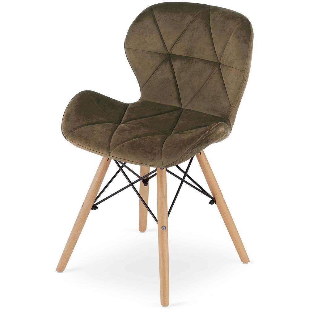 Sedia in velluto WAKO - Design ergonomico moderno, marrone x 2 - Foto 7