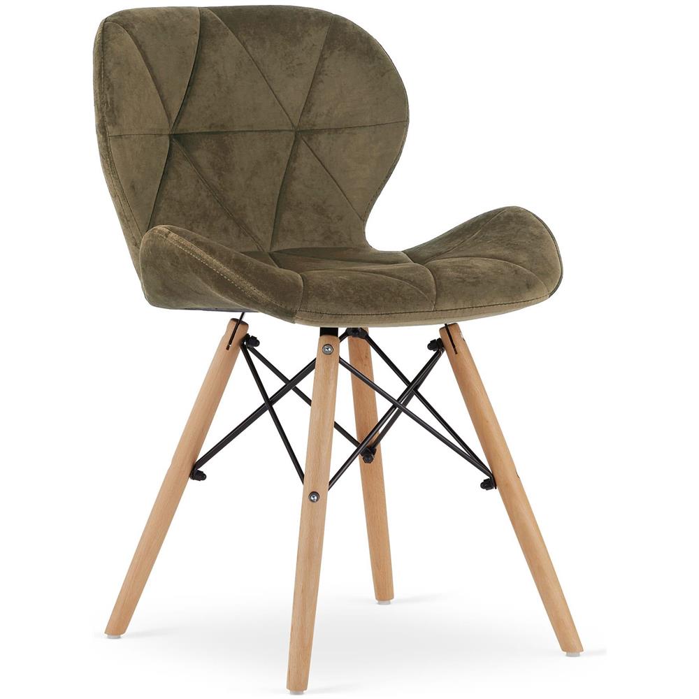 Sedia in velluto WAKO - Design ergonomico moderno, marrone x 2 - Foto 2