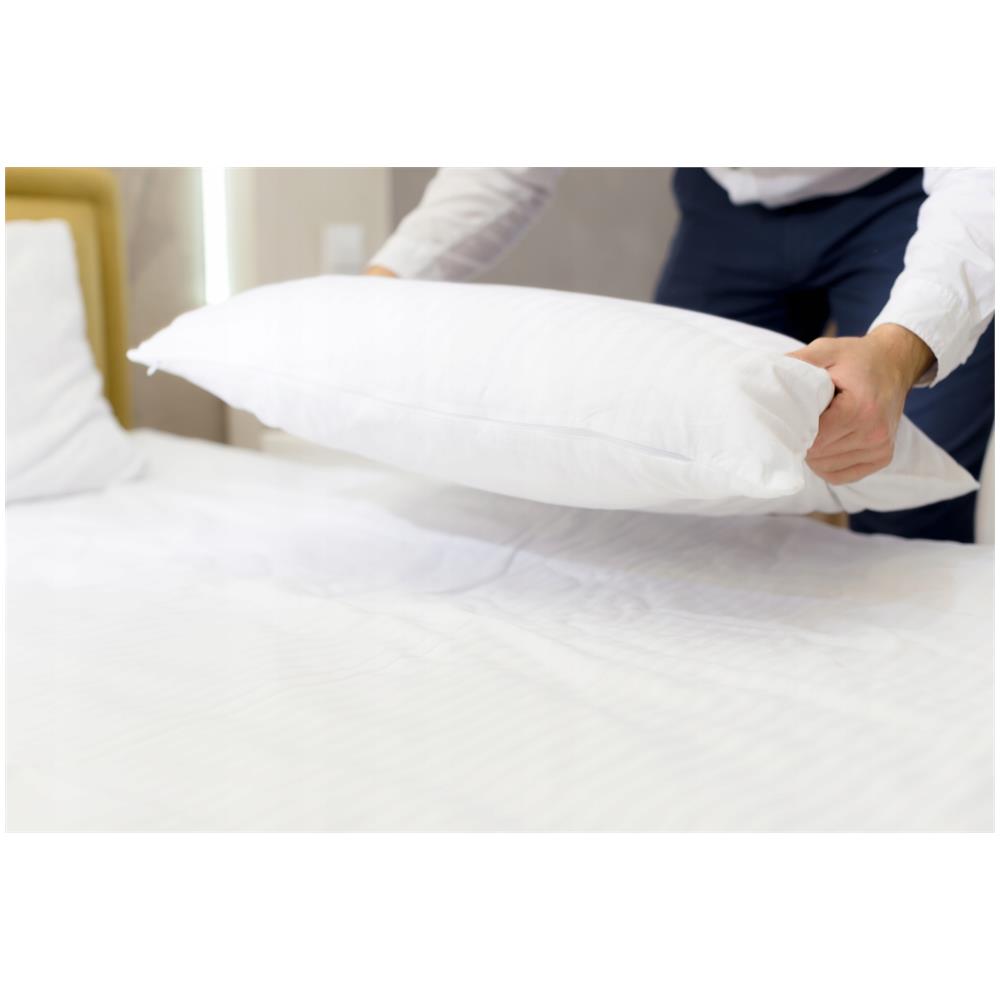Biancheria da letto per hotel Medical 180x200 + 70x80 - Bianca - Alta qualità - Lavabile a 90 °C - Foto 2